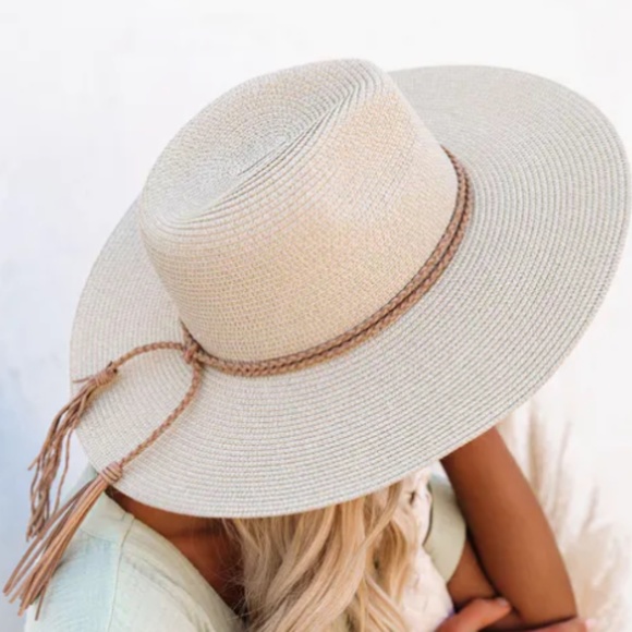 Vici Accessories - TRAVEL COMPANION BRAIDED TASSEL HAT - IVORY - NEW